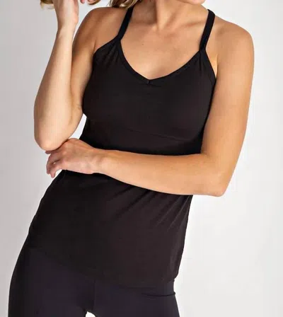 Rae Mode Butter Soft Padded Tank Top In Black In Black