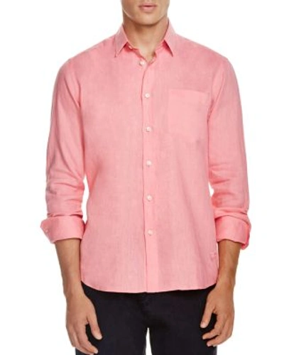 Shop Vilebrequin Linen Regular Fit Shirt In Light/pastel Pink