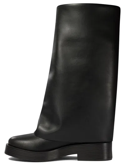 Casadei Black Boots With Turn-up With Platform In Suede Woman In Black