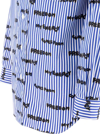 Shop Comme Des Garçons Shirt Printed Striped Shirt