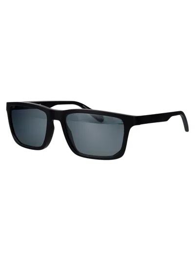 Emporio Armani Matte Black Injected Sunglasses In Black