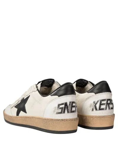 Golden Goose Ballstar' Black And White Low Top Sneakers With Star Patch On The Side And Contrasting Heel With Wri In Pink