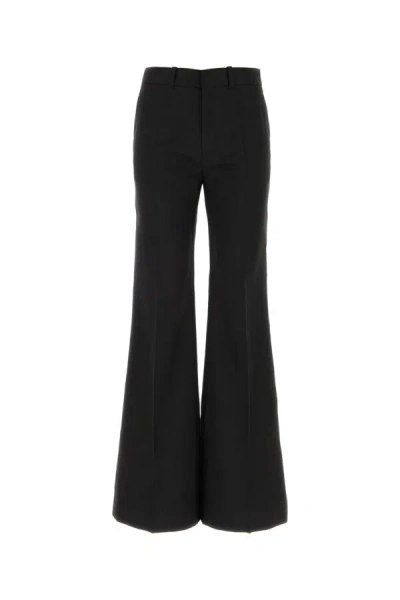 Chloé Black Pants With High Waist And Wide Leg In Viscose Blend Stretch Woman In Black