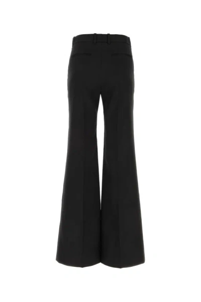 Chloé Black Pants With High Waist And Wide Leg In Viscose Blend Stretch Woman In Black
