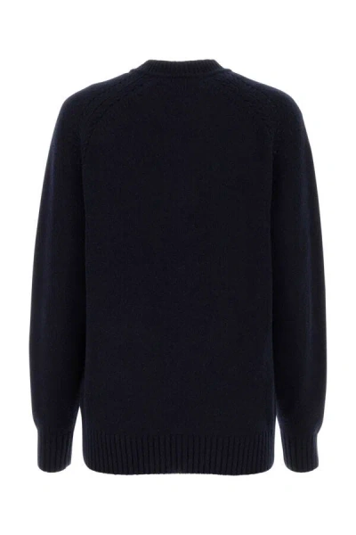 Chloé Chloe Women Midnight Blue Cashmere Blend Oversize Sweater In Blue