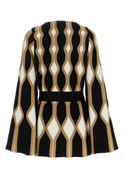 Chloé Renaissance Intarsia Cardigan With Self-tie Belt In Multicolor