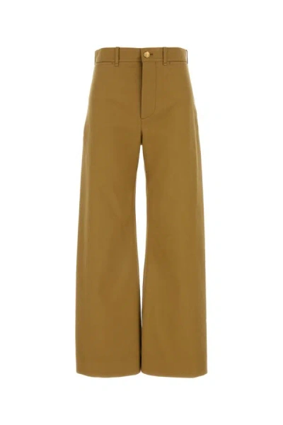 CHLOÉ CHLOE WOMAN KHAKI COTTON WIDE-LEG PANT 