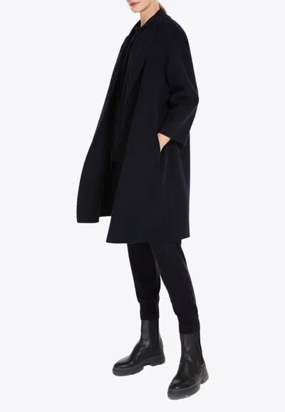 S Max Mara Coat With Belted Waist And Lapels In Black