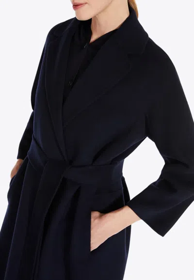 S Max Mara Coat With Belted Waist And Lapels In Black