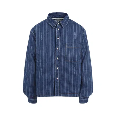 Jacquemus La Chemise Boulanger Blue Stripe Cotton Shirt In Blue