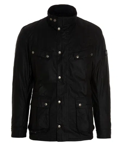 Barbour International Duke Wax Jacket In Black