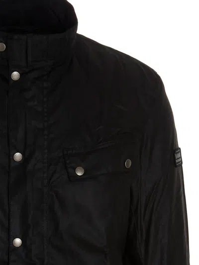 Barbour International Duke Wax Jacket In Black