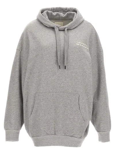 Isabel Marant Long-sleeved Hooded Sweater In Gray