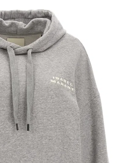Isabel Marant Long-sleeved Hooded Sweater In Gray