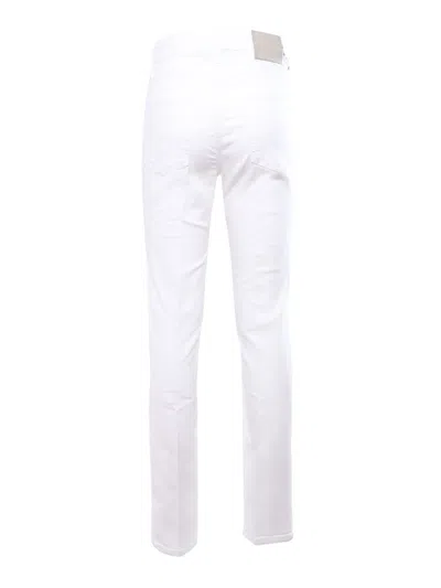 Jacob Cohen White 5-pocket Trousers In White