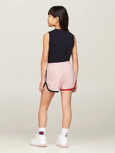 Tommy Hilfiger Girls Global Stripe Shorts In Pink