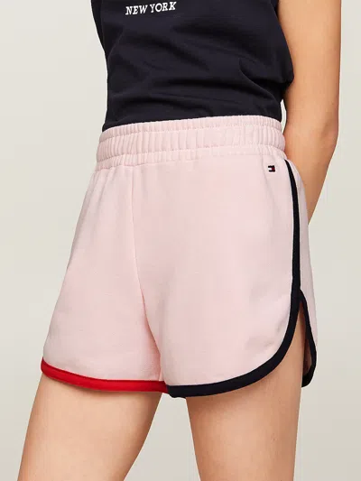 Tommy Hilfiger Girls Global Stripe Shorts In Pink