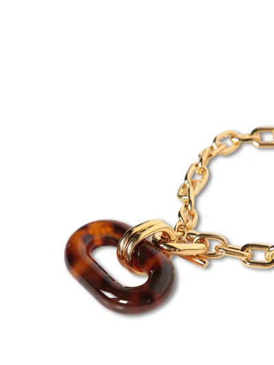 Rabanne Gold And Tirtle Shell Necklace In Grey