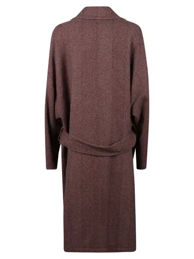 Etro Chevron Wool Coat Coats Bordeaux