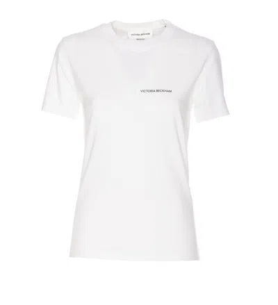 Victoria Beckham Womens White Logo-print Regular-fit Organic-cotton Jersey T-shirt Xl In White