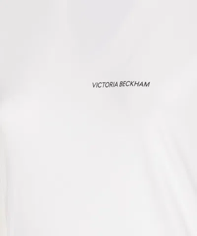Victoria Beckham Womens White Logo-print Regular-fit Organic-cotton Jersey T-shirt Xl In White