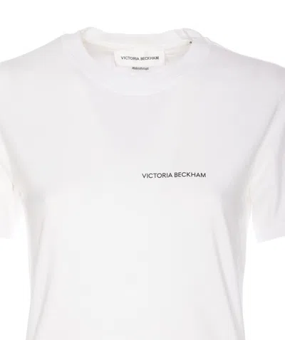 Victoria Beckham Womens White Logo-print Regular-fit Organic-cotton Jersey T-shirt Xl In White
