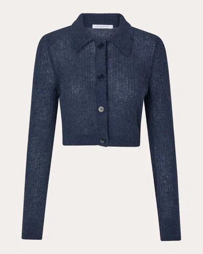 Cecilie Bahnsen Classic Collar Cardigan In Blue