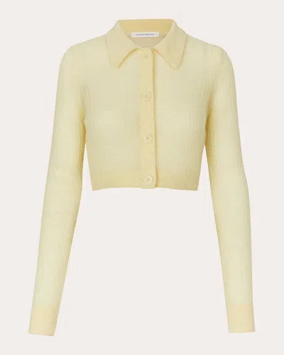 Cecilie Bahnsen Women's Jacqueline Ribbed Alpaca-blend Cardigan In Yellow