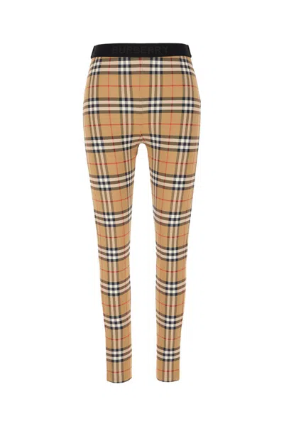 Burberry Women Archive Check Leggings In Multicolor