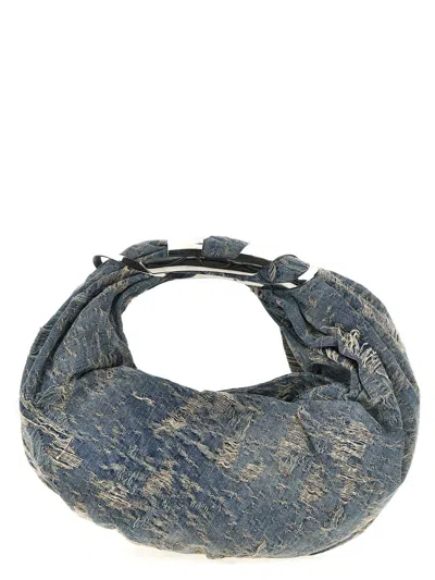 Diesel Women Denim Grab-d Hobo Shopping Bag In Blue