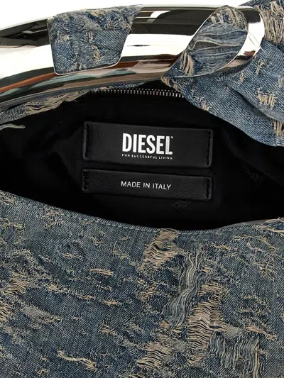 Diesel Women Denim Grab-d Hobo Shopping Bag In Blue