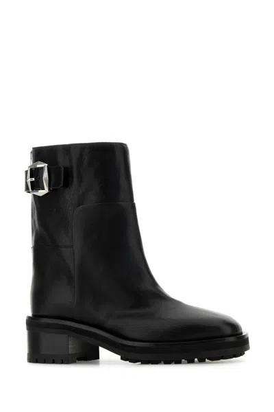 Jimmy Choo Women Brooklyn Ab 50 Leather Boots With Adjustable Strap In Black