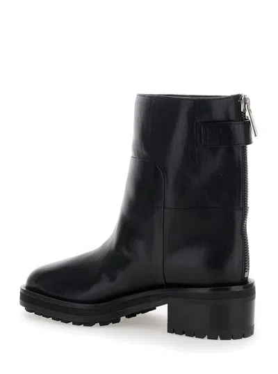 Jimmy Choo Women Brooklyn Ab 50 Leather Boots With Adjustable Strap In Black