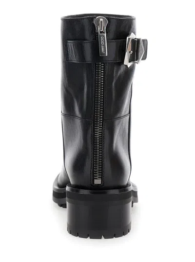 Jimmy Choo Women Brooklyn Ab 50 Leather Boots With Adjustable Strap In Black