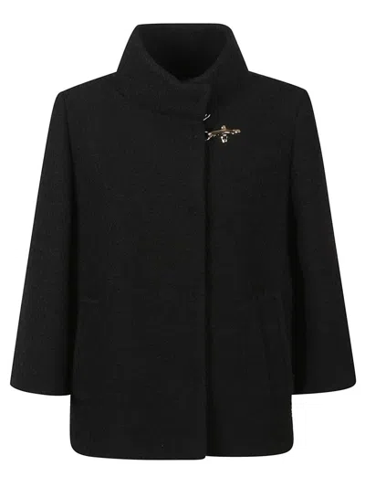 Fay Jacket With Front Pockets And High Collar In Black