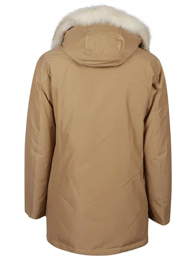 Woolrich Parka Arctic Con Pelliccia Removibile Marrone In Green