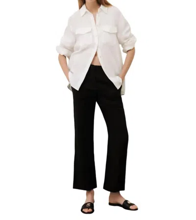 Marella Muschio Cropped Flared-leg Linen Pants In 003blk In Black