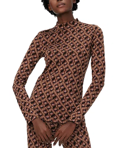 Diane Von Furstenberg Birdie Wool-blend Top In Black