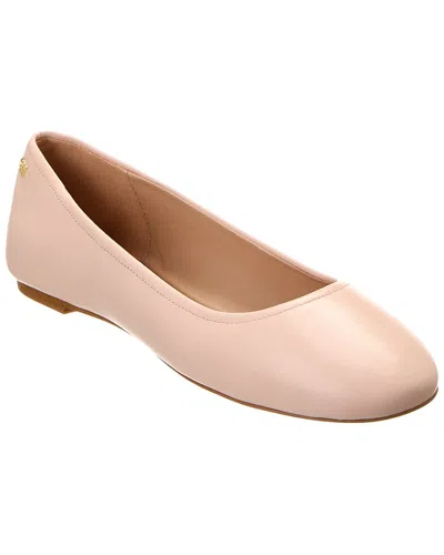 Stuart Weitzman Nadine Leather Flat In Beige