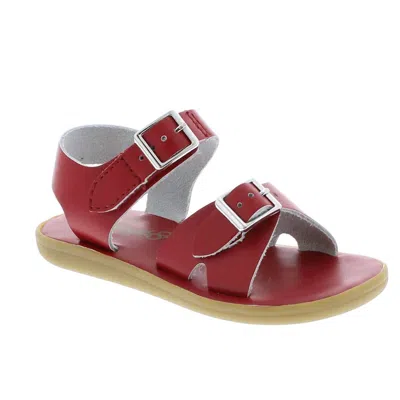 Footmates Girl's Tide Sandals - Medium In Apple Red In Pink