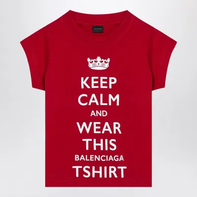 Balenciaga Mini Cropped Crew-neck T-shirt With Keep Calm Logo