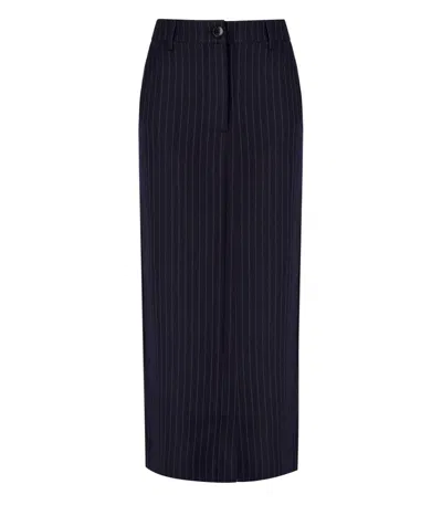 Shop Essentiel Antwerp Glossary Navy Blue Midi Skirt