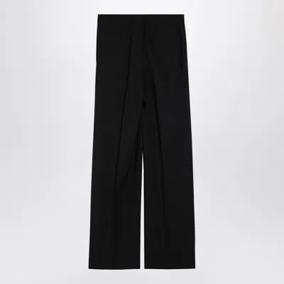 LOULOU STUDIO LOULOU STUDIO ANTHRACITE GREY WOOL PALAZZO TROUSERS 