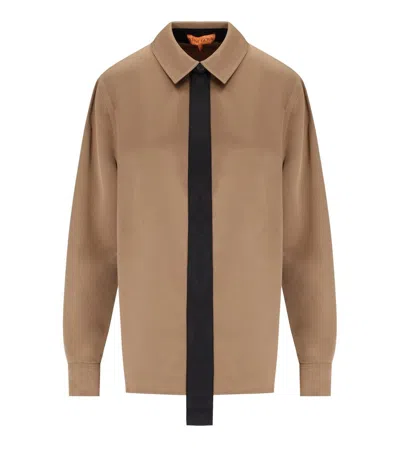 Stine Goya Beige Satin Shirt In Brown