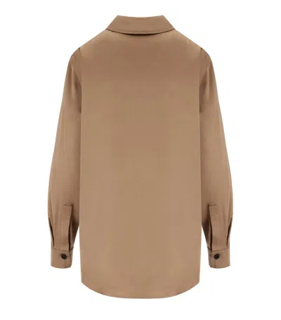 Stine Goya Beige Satin Shirt In Brown