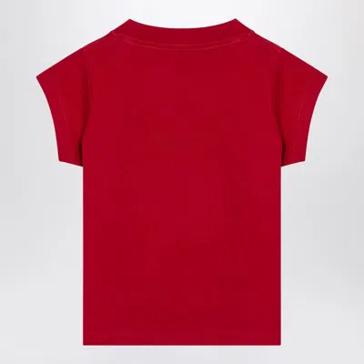 Balenciaga Mini Cropped Crew-neck T-shirt With Keep Calm Logo In Red