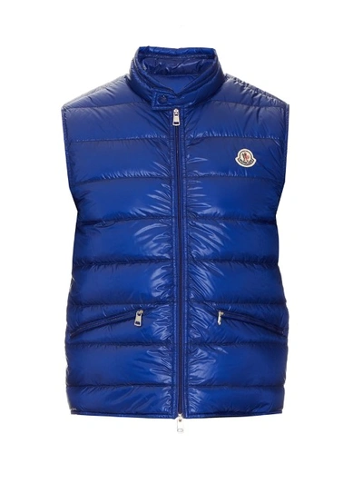 Moncler Gui Lightweight Quilted Puffer Vest In Bright Blue