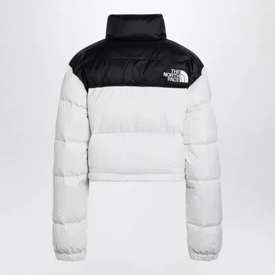 The North Face Nuptse Water Repellent 700 Fill Power Down Short Puffer Jacket In White