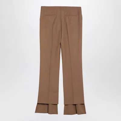 Chloé Asymmetrical Wool Pants In Brown