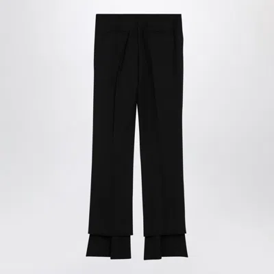 Chloé Black Asymmetrical Wool Trousers In Black